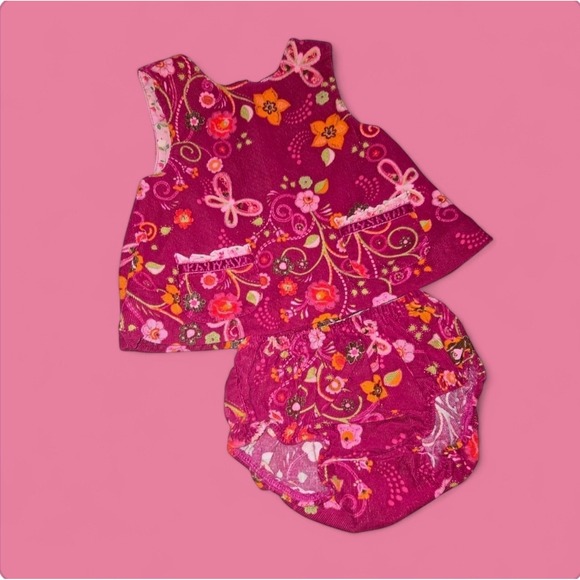 [[CHILDREN'S PLACE]] Corduroy Floral Dress & Bloomers Set 0-3 Months - Picture 2 of 12